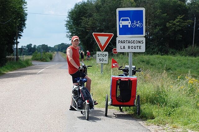 Frankreich, Departementstraße Autofahren, Radfahren