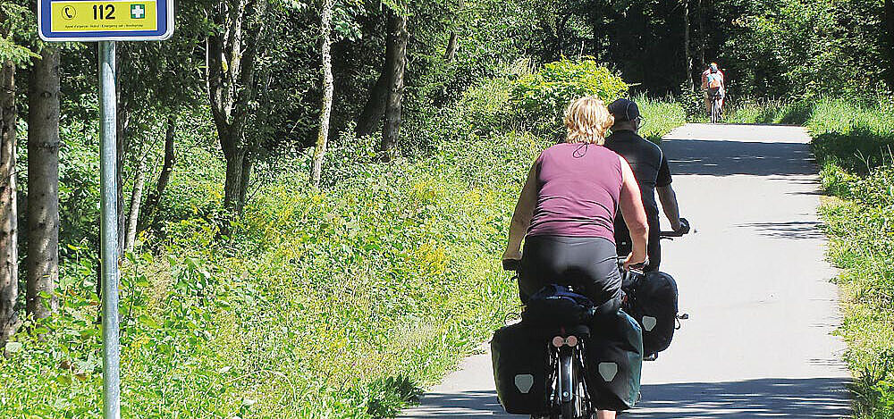 Nach dem Start in Aachen: Kilometer 100 auf dem Vennbahnradweg