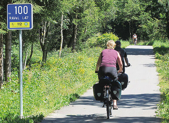 Nach dem Start in Aachen: Kilometer 100 auf dem Vennbahnradweg