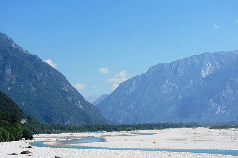 Das weitgehend unberührte Flusstal des Tagliamento
