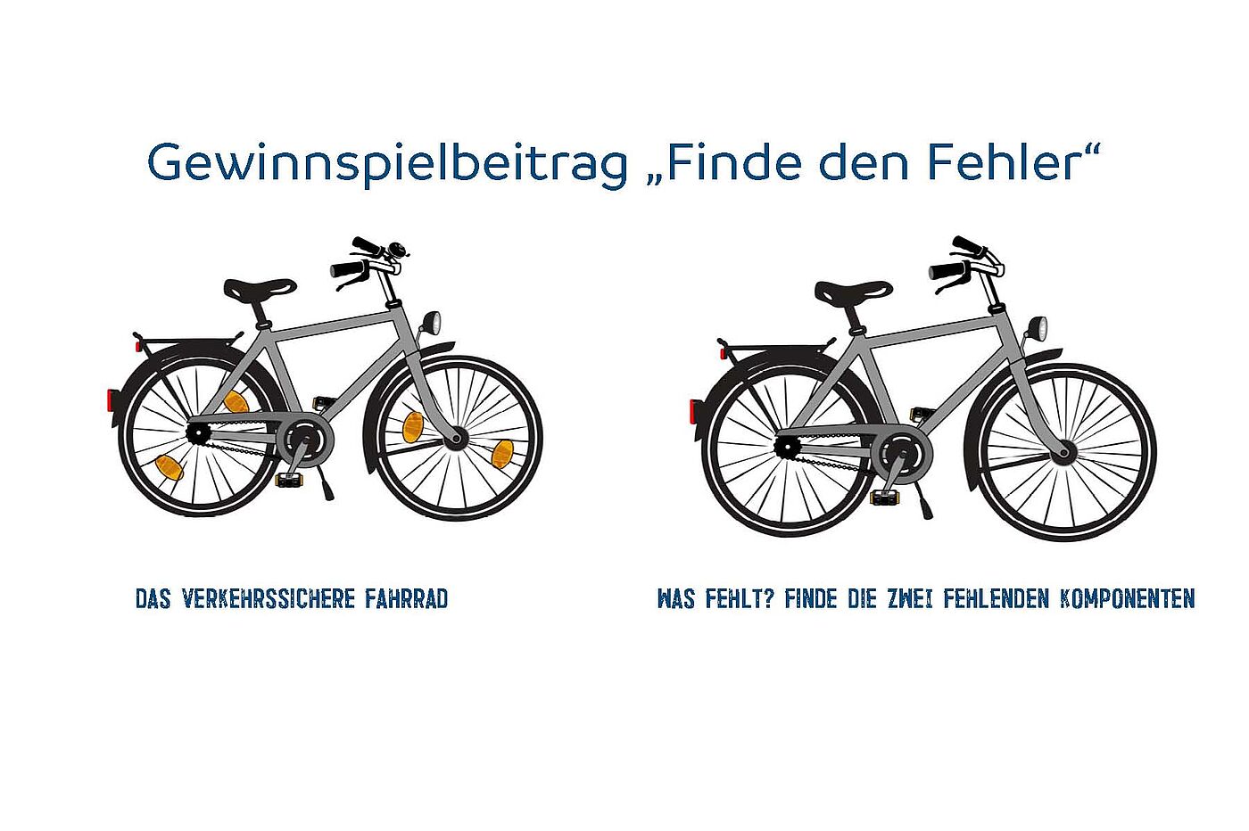 Gewinnspielbeitrag beim Familienfest im Jukuz Karben Gewinnspielbeitrag für die Kleinen: Wer weiß, was am rechten Fahrrad fehlt, damit es verkehrstüchtig ist?