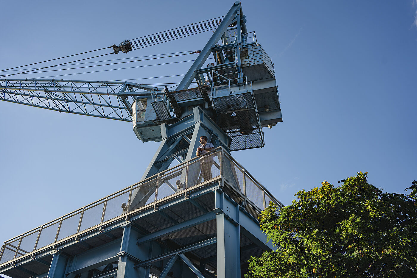 Der Blaue Kran im Offenbacher Hafenviertel
