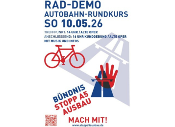 Aufruf zur Teilnahme an der Rad-Demo gegen den Ausbau der A 5