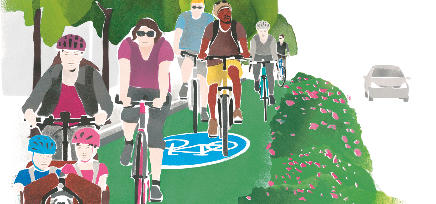 Viel Platz für den Radverkehr – separater Radweg